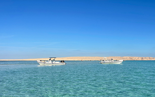speed boat by the beach