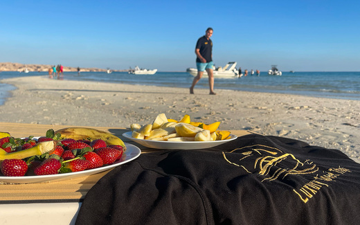 Snack on the white beach